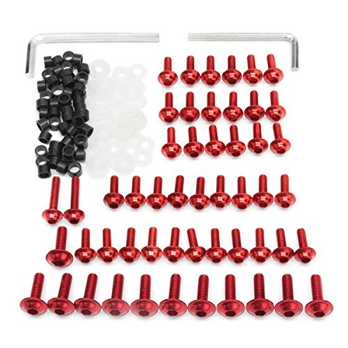 Alamor Motorrad Verkleidung Schrauben Kit Fastener Clips Schraube Für Yamaha YZF R6 1999 2000 2001 2002 - Rot von Alamor