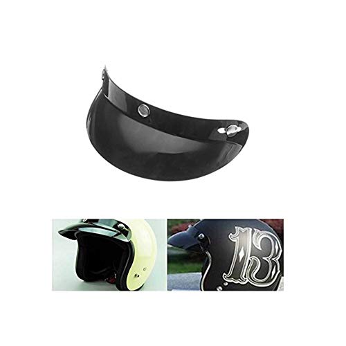 Alamor Universal Black 3 Snap Buttons Visier Schild Linse Für Motorrad Offenes Gesicht Helme 27Cm/10.6 In von MOMOALA