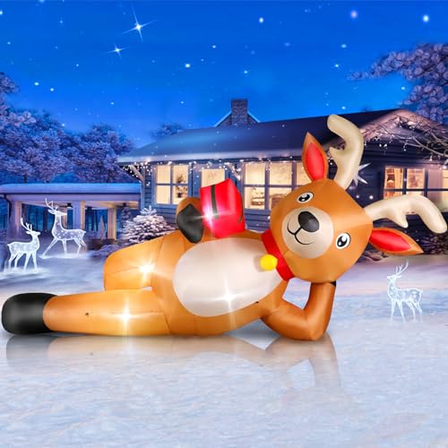 Weihnachten Inflatables Große 12ft Lounging Rentier - 360cm Aufblasbare Outdoor Weihnachtsdekoration Built-in LED & Fan, Blow Up X-Mas Party Dekor Hof, Rasen & Garten Interne Lichter Weihnachten Inflatables Große 12ft Lounging Rentier - 360cm Aufblasbare Outdoor Weihnachtsdekoration Built-in LED & Fan, Blow Up X-Mas Party Dekor Hof, Rasen & Garten Interne Lichter von Alampia