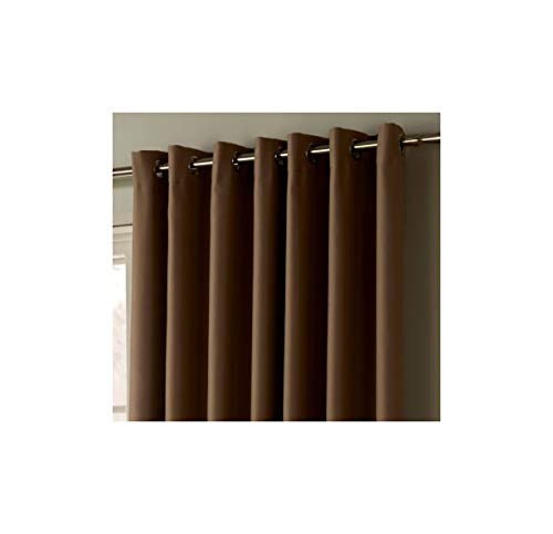 Alan Symonds blackout-eyelet-beige-curtains-90x90 Verdunkelungsvorhänge mit Ösen, fertig zum Aufhängen, Polyester, beige, 229 x 229 cm von Alan Symonds