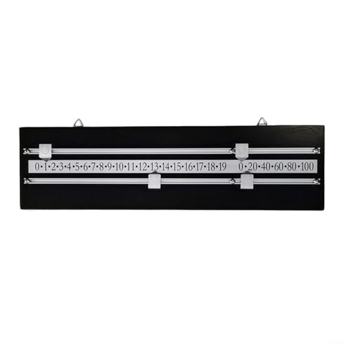 Alanmoship 2 Track Billard Scoreboard Classic Wooden Counter Board Medium Density Fiberboard Manual Scoring Device For Pool Snooker Game Room Black Brown (Black) von Alanmoship