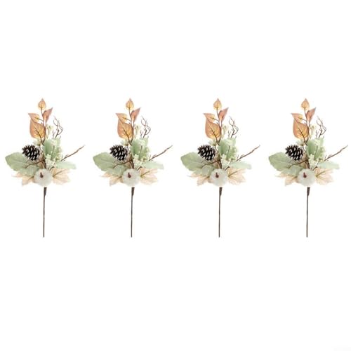 Alanmoship 4-teiliges Herbst-Kürbis- und Beeren-Dekorationsset mit Ahornblättern, 45 cm künstliches Blumenarrangement für Vasen-Display, Thanksgiving, Halloween, Erntefest, Heimdekoration (B039) von Alanmoship