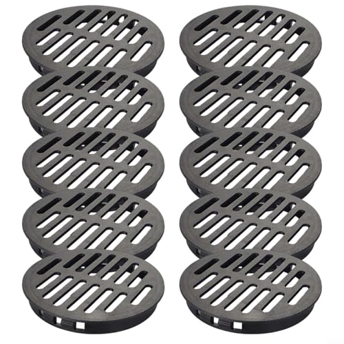 Alanmoship 80 mm atmungsaktives Lüftungsnetz, PP, rund, Lüftungsschlitz-Abdeckung für Kleiderschrank, Schuhe, TV-Schränke, Feuchtigkeit und Vorbeugung, einfache Installation, 10 Stück (schwarz) von Alanmoship