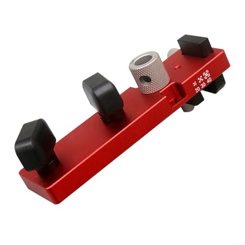 Alanmoship Aluminium-Profilstanzer, schnelle Positionierung, Bohrvorrichtung für 20, 30, 40 Serien, DIY-Projekte, Bücherregal, Kleiderschrank mit Anschlagblockführung, Rot / Schwarz (Paket 2) von Alanmoship