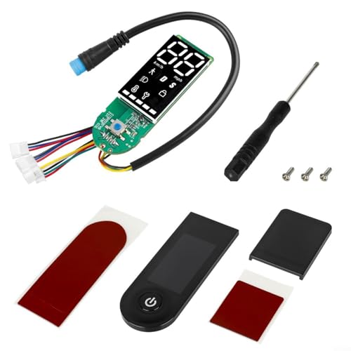 Alanmoship Bedienfeld mit Schutzplatte für M365 1S Pro2 Elektroroller, ABS-Silikon-Metall-Leiterplatte und Schalter-Panel-Kit mit Schrauben und Schraubendreher (Set) von Alanmoship