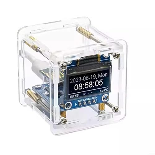Alanmoship DIY Wetteruhr-Set mit OLED-Display, WiFi-Modul und transparentem Gehäuse, 41 x 39 x 43 mm Alanmoship DIY Wetteruhr-Set mit OLED-Display, WiFi-Modul und transparentem Gehäuse, 41 x 39 x 43 mm von Alanmoship