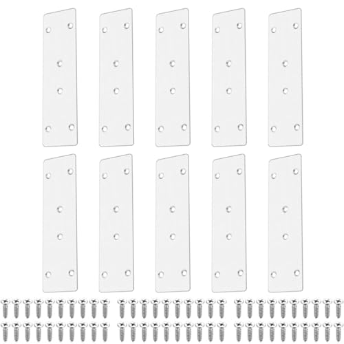 Alanmoship Flachverbinder aus Edelstahl, 170 x 48 mm, mit Schrauben, 6 Löcher, robuste Platten für Möbelreparatur, Bettrahmen, Holzplatten, Wohnmobile und Boote, 10 Stück Alanmoship Flachverbinder aus Edelstahl, 170 x 48 mm, mit Schrauben, 6 Löcher, robuste Platten für Möbelreparatur, Bettrahmen, Holzplatten, Wohnmobile und Boote, 10 Stück von Alanmoship