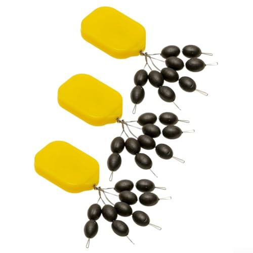 Alanmoship Hooklink Sinker Clinga, für Hair Rig End Tackle Bank Tackle Gewichte TPE Karpfenangeln Terminal Tackle Rig Bits 3 Stück Set Schwarz Gelb (6 mm) von Alanmoship