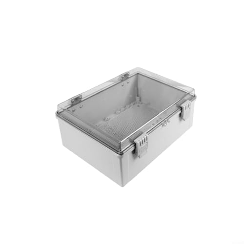 Alanmoship IP66 wasserdichte Außensteckdosen-Schutzbox, robustes ABS-Elektrogehäuse mit transparentem Deckel für Garten-Elektrowerkzeuge, Weihnachtsbeleuchtung, Landschaftsdekoration (290 x 190 x 140 von Alanmoship