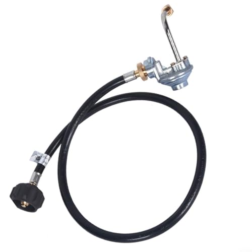 Alanmoship Kompaktes Propan-Druckreduzierventil für 0,5 kg Gasflaschen, bietet eine stabile Druckkontrolle für reibungsloses Kochen und Grillen im Freien (Steuerventil + 1,8 m) von Alanmoship