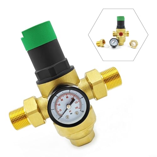 Alanmoship Messing Wasserdruckreduzierventil G/NPT Gewindefilter Typ 0,1–1,5 MPa Haushalt Sanitärsystem DN15-DN25 40 m Filtration (3/4-NPT) von Alanmoship