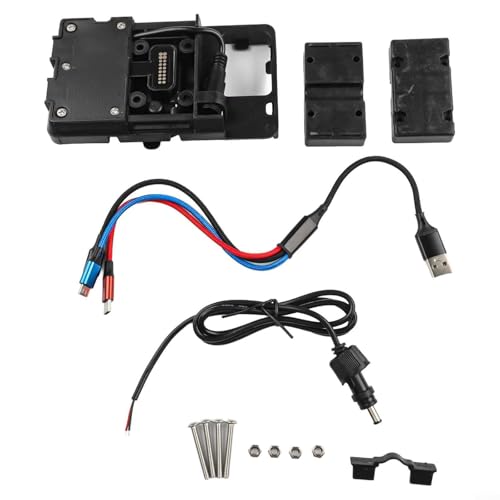 Alanmoship Motorrad-Handyständer mit USB-Ladegerät für BMW für R1250GS für F900R für F850GS Entwickelt für einfache Installation und stabile Nutzung von Alanmoship