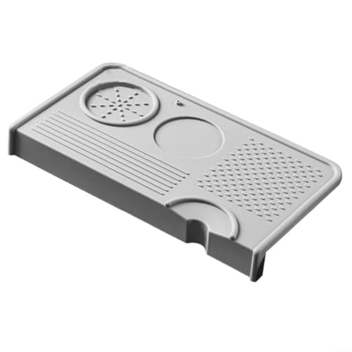 Alanmoship Professioneller Kaffeestampfer Espresso Verteilungswerkzeug Einstellbare Doppelkopf-Kaffeepresse mit rutschfester Silikonbasis zum Handgießen von Kaffee 26,5 x 14 cm (grau) von Alanmoship