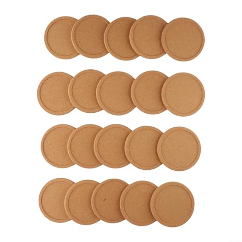 Alanmoship Runde Untersetzer aus natürlichem Kork, für Getränke, Tee, Kaffee, Tassen, Matte, hitzebeständig, feuchtigkeitsabsorbierend, Tischschutz, Holz-Tischsets für Essbar, Bar (20 Stück) von Alanmoship