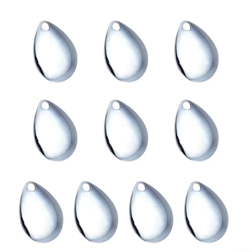 Alanmoship Spinner Noise Blades Fishing Lures Kit UV Modified Colorful DIY Lures Set Copper Reflective For Forelle Bass Lachs Walleye Fresh Salzwasser Tackle Craft Spinner Making (Silver UV) von Alanmoship