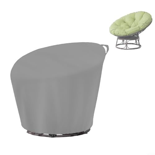 Alanmoship Wasserdichte Stuhlhusse für den Außenbereich, hergestellt aus 420D-Oxford-Gewebe für langanhaltenden Schutz vor Staub und Wetterbedingungen (120 x 46 x 89 cm, grau) von Alanmoship