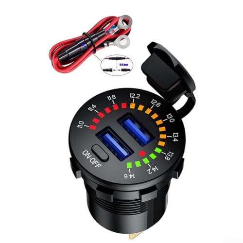 LED-Display Dual USB Ladegerät Steckdose 45W mit Netzschalter für Automobilanwendungen (USB-Kabel) von Alanmoship