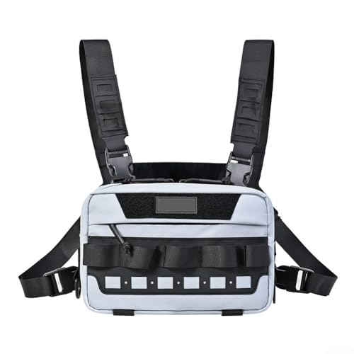 Outdoor MOLLE Brustweste zum Angeln und Wandern Sichere Aufbewahrung für alle wichtigen Dinge auf Ihren Abenteuern (Grau) von Alanmoship