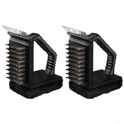 Robuste Grillbürste mit ergonomischem Griff und effizientem Borsten-Design für hartnäckige Fettentfernung von Alanmoship