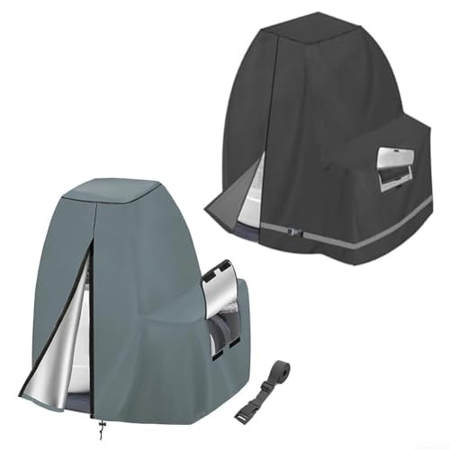 Sandfilterpumpenabdeckung mit praktischem Reißverschluss, schützt vor Regen und Sonne, passend für verschiedene Modelle (grau) von Alanmoship