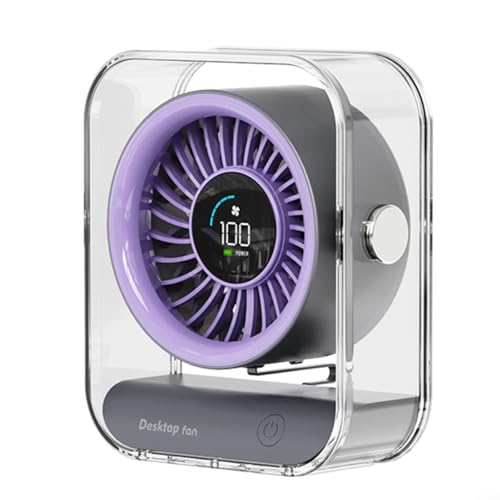 USB-Schreibtischventilator bietet anpassbare Luftstromoptionen mit einem integrierten Smart-LED-Display, entwickelt, um den allgemeinen Raumkomfort effizient zu verbessern (lila) von Alanmoship