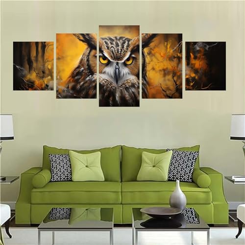 5D Diamond Painting 5 Teilig Kombination Full Kits, Diamond Painting Bilder DIY Diamond Painting Erwachsene Kristall Strass Stickerei Handwerk für Haus Wand Dekoration Geschenk (Adler Tier) XU-603 von Alaoan