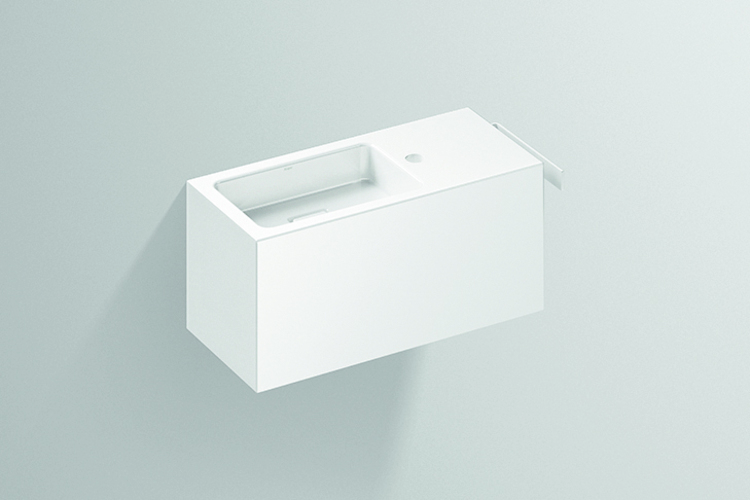 Alape Waschplatz WP.XS1 Xplore.S, B: 645mm, H: 300mm,T: 268mm, Mulde rechteckig links, Handtuchhalter rechts, 5072800000 von Alape