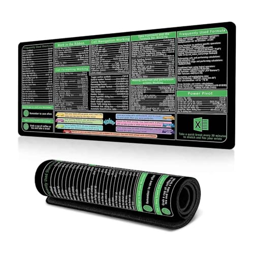 Excel Spickzettel Schreibtischmatte, Excell Spickzettel Schreibtischmatte, Excel Spickzettel Schreibtischunterlage, PC-Büro-Tabellenkalkulation, wasserdichtes Mauspad, erweitertes großes Excel Spickzettel Schreibtischmatte, Excell Spickzettel Schreibtischmatte, Excel Spickzettel Schreibtischunterlage, PC-Büro-Tabellenkalkulation, wasserdichtes Mauspad, erweitertes großes von Alapek
