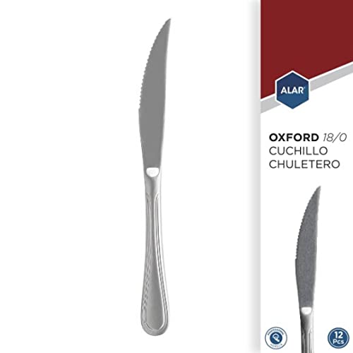 Alar 154–0020 gb12 K10 New Oxford Steak Messer, 80 g, Stahl, silber von Alar