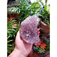 Jumbo Smoky Amethyst Moon Mit Poliertem Achatband - #c-232 Jumbo Smoky Amethyst Moon Mit Poliertem Achatband - #c-232 von AlariaCrystals