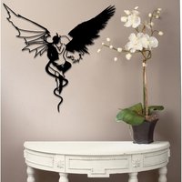 Dämon & Engel Wanddekoration Und Kunst Aus Holz - Coole Wohnzimmerdekoration, Geschenke Für Ein Neues Zuhause von AlasArtAtelier