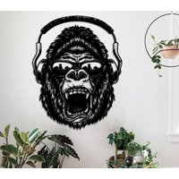 Gorilla Wanddeko - Wild Home Decor Wilde Tiere Wandkunst Tier Holz von AlasArtAtelier