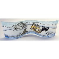 Handgefertigte Fusing Glass Figur Gewellt Glasfigur Iglu Eskimo Familie von AlaskanConnection
