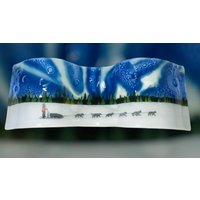 Handgefertigte Glasfigur Gewellte Nordlichter Schlittenhund Gespann von AlaskanConnection
