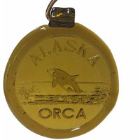 Handgemachte Recycelt Glas Medaillon Suncatcher - Alaska Orca-Wal von AlaskanConnection