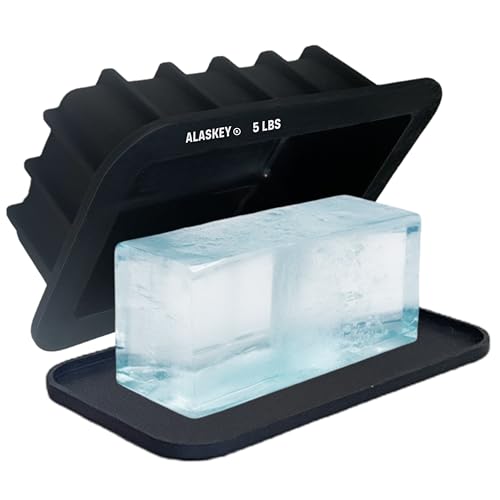 Alaskey Extra große Eisblock-Form, 2,3 kg Eisziegel, professionelle Silikonform zum Basteln von riesigen Eiswürfeln, ideal für die Revitalisierung von Eisbädern, Kühlern und Barkeeper-Zubehör von Alaskey
