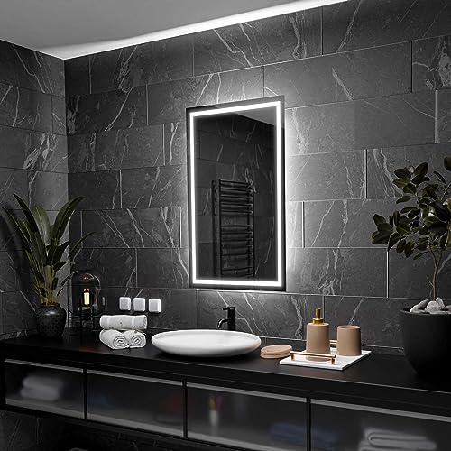 Alasta Atlanta Badspiegel mit Beleuchtung 50x100 cm - Anpassbarer Bad Spiegel - Ihrer Wahl Kosmetikspiegel mit Beleuchtung und Spiegelheizung - Wählbare Lichtfarbe von Alasta