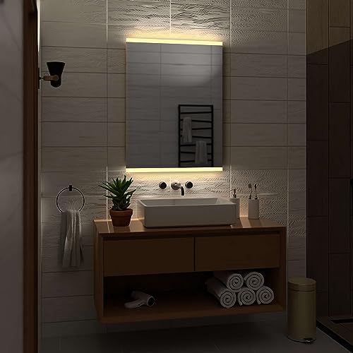 Alasta Brasil Badezimmer Spiegel mit Beleuchtung 50x160 cm WarmWeiß LED Badspiegel Wandspiegel Badezimmerspiegel mit Beleuchtung Spiegel mit Licht Rechteckspiegel von Alasta