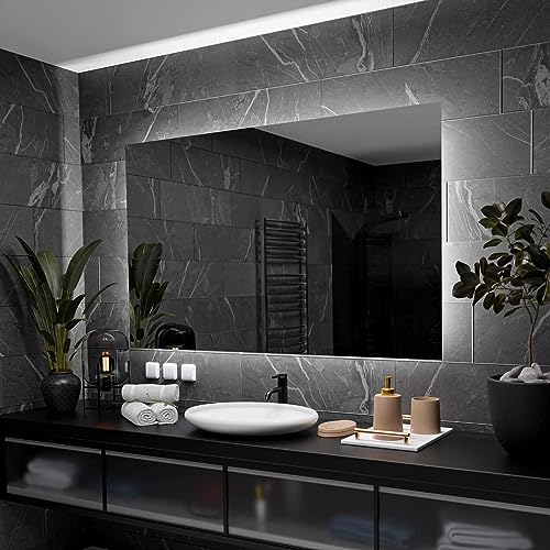 Alasta Dubai Badspiegel mit Beleuchtung 120x100 cm - Anpassbarer Bad Spiegel - Ihrer Wahl Kosmetikspiegel mit Beleuchtung und Spiegelheizung - Wählbare Lichtfarbe von Alasta