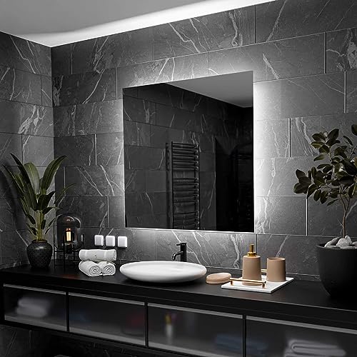 Alasta Dubai Badspiegel mit Beleuchtung 80x80 cm - Anpassbarer Bad Spiegel - Ihrer Wahl Kosmetikspiegel mit Beleuchtung und Spiegelheizung - Wählbare Lichtfarbe Alasta Dubai Badspiegel mit Beleuchtung 80x80 cm - Anpassbarer Bad Spiegel - Ihrer Wahl Kosmetikspiegel mit Beleuchtung und Spiegelheizung - Wählbare Lichtfarbe von Alasta