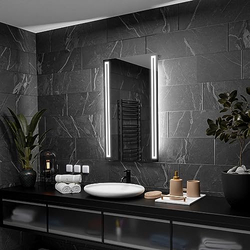 Alasta Rome Badspiegel mit Beleuchtung 70x80 cm - Anpassbarer Bad Spiegel - Ihrer Wahl Kosmetikspiegel mit Beleuchtung und Spiegelheizung - Wählbare Lichtfarbe von Alasta