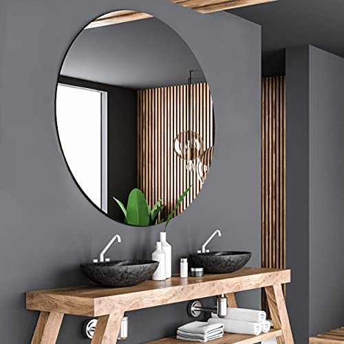 Alasta Stilvoller Badezimmer Spiegel Runder Spiegel Badspiegel Wandspiegel Badezimmerspiegel 100x100 cm von Alasta