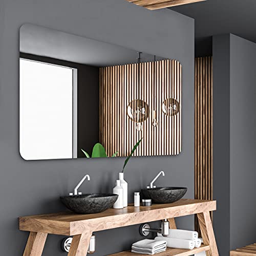 Alasta Stilvoller Badezimmerspiegel Mit Abgerundeten Ecken, Wandspiegel, Hängespiegel - Größe 115x60cm von Alasta