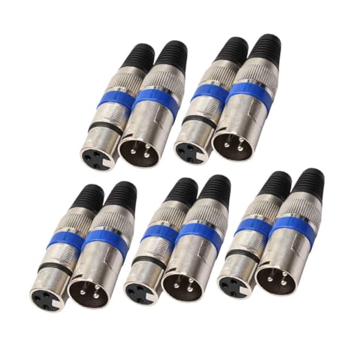 Alasum 10 Stück Teiliges Xlr Audioadapter Pin Male Female Stecker für Hochwertige Signalübertragung Kompatibel mit Mikrofonen Mischpulten und Verstärkern Kompakt und Tragbar für Live von Alasum