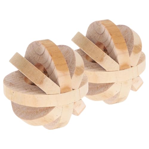 Alasum 2 Stück Hamster Kauspielzeug aus Natürlichem Holz mit Glocke Langlebig und Stresslösend Geeignet für Hamster Meerschweinchen Kaninchen und Kleine Nagetiere von Alasum