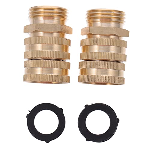 Alasum 2 Stück Messing Schlauchanschluss Garten Schlauch Adapter mit Dual Swivel Funktion Hochwertiger Ersatz für Bewässerungsgeräte Dichtungen von Alasum