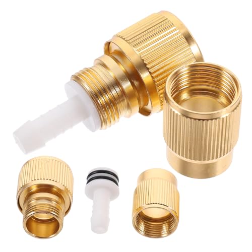 Alasum 2 Stück Teiliges Kupferbeschichteter Gartenschlauch Schnellverbinder Druckwasseradapter Rostfrei Dichtend für Wasserhahn und Hochdruckreiniger von Alasum