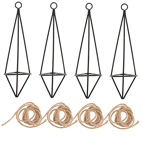 Alasum 4 Stück Teiliges Metall Luftpflanzenhalter Geometrischer Luftdurchlässiger Pflanzenaufhänger Höhe mit Natürlichem Look für Innenräume und Dekorative Tillandsien Aufhängung von Alasum