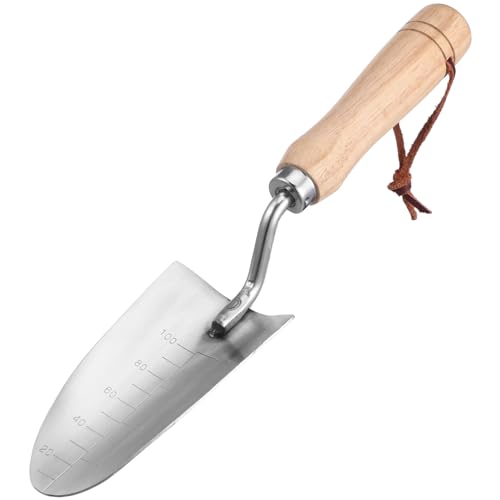 Alasum Gartenschaufel mit Ergonomischem Holzgriff Multifunktionales Gartengerät zum Graben Pflanzen und Umpflanzen für Effiziente Gartenarbeit von Alasum