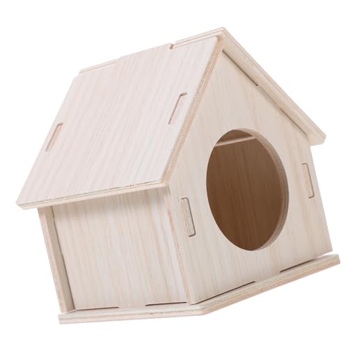 Alasum Hamster Holzhaus Versteck aus Robustem Holz Langlebiges Kleintierhaus mit Natürlichem Design für Zwerghamster und Meerschweinchen Sicheres Haustierversteck für Spielspaß und von Alasum